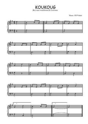 Téléchargez l'arrangement pour piano de la partition de Koukoug en PDF